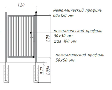 Калитка из проф трубы АРТ-156